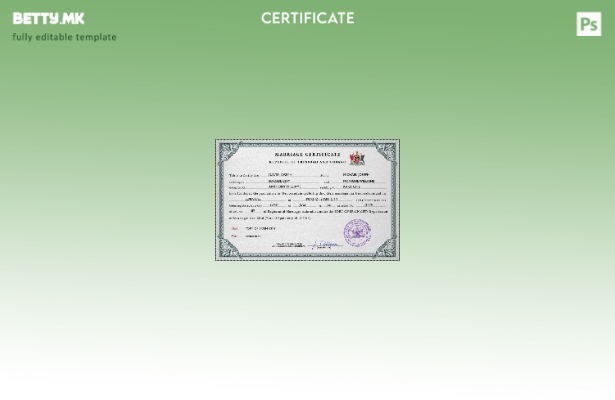 Модерен стил Шаблон за PSD сертификат за брак од Тринидад и Тобаго