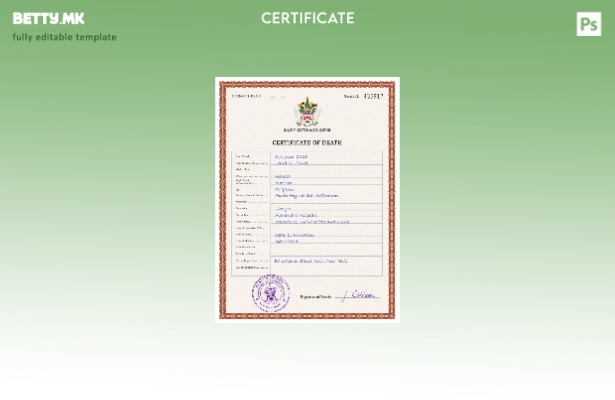 Модерен стил Шаблон за PSD сертификат за смрт на Свети Китс и Невис