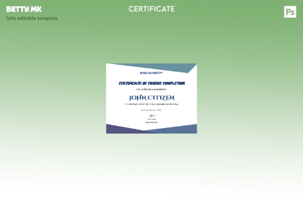 Модерен стил во САД Шаблон за сертификат за завршување на курсот во шаблон Word