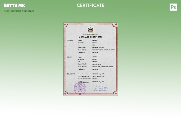 Модерен стил на Антигва и Барбуда, шаблон за PSD шаблон за американски брак