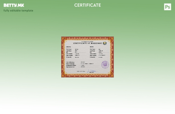 Модерен стил на Науру шаблон PSD шаблон за документи за брак