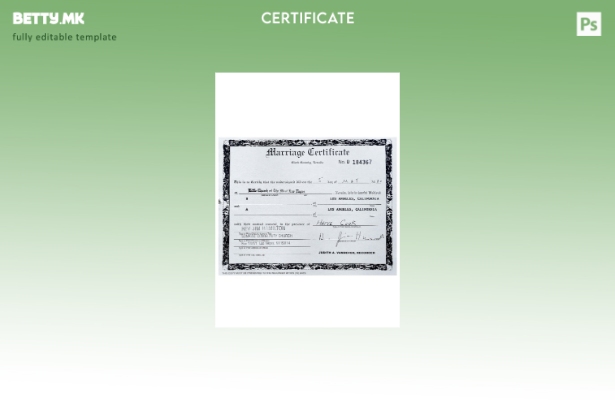 Модерен стил на САД Невада шаблон сертификат за брак