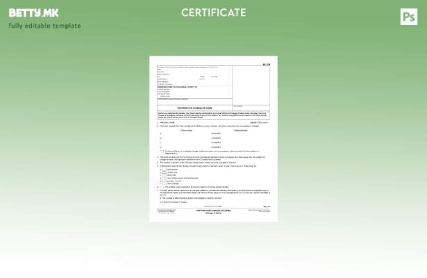 Модерен стил на САД Судскиот совет на Калифорнија Шаблон за потврда за промена н