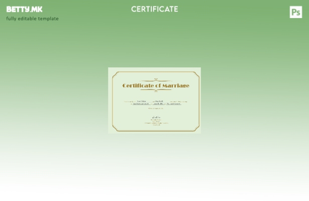 Модерен стил на САД Шаблон за потврда за брак во шаблон Word и PDF формат