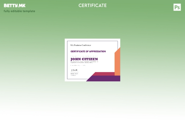 Модерен стил на САД Шаблон за сертификат за благодарност