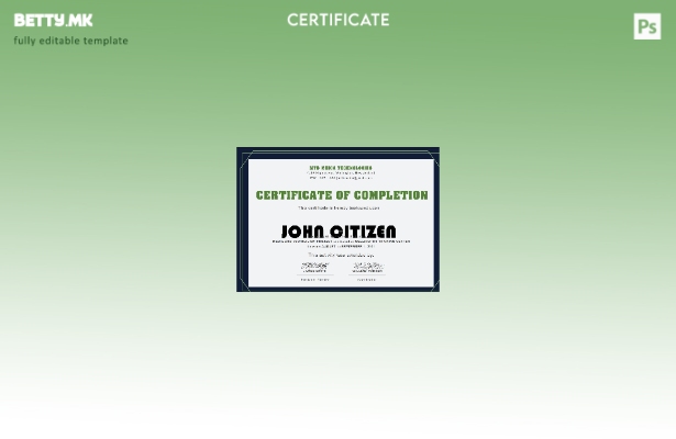 Модерен стил на САД Шаблон за сертификат за обука во шаблон Word и PDF формат