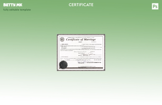 Модерен стил на САД во областа Вашингтон во Колумбија, шаблон за потврда за брак