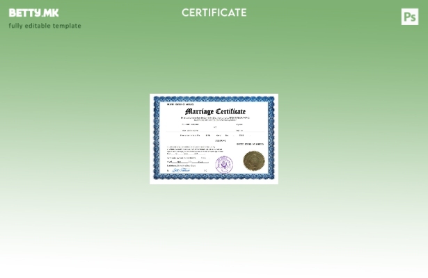 Модерен стил на САД извод за брак Шаблон за Word и PDF