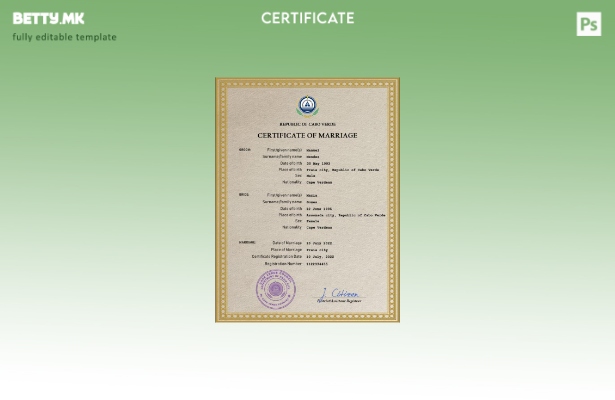 Модерен стил на Cabo Verde шаблон за PSD шаблон за венчавка