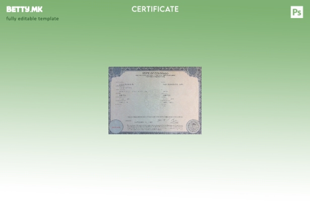 Модерен стил шаблон за извод од матична книга на родените во државата Колорадо в