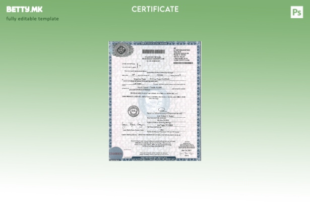 Модерен стил шаблон за потврда за брак од округот Кларк на САД