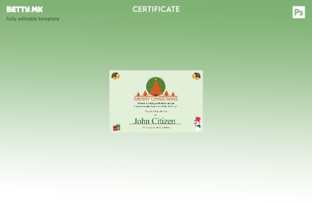 Модерен стил шаблон за сертификат за божиќен подарок од САД