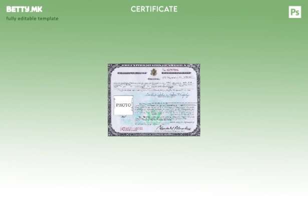 Модерен стил шаблон за сертификат за државјанство на САД во шаблон PSD формат