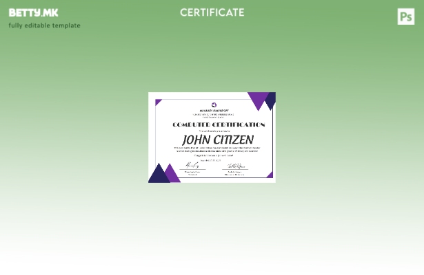 Модерен стил шаблон за сертификат за компјутерска диплома во САД во шаблон Word