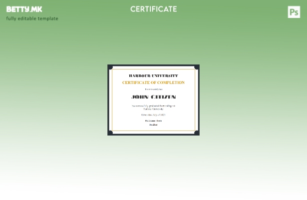 Модерен стил шаблон за сертификат за признавање на САД