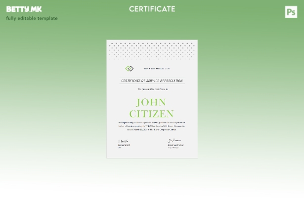 Модерен стил шаблон за сертификат за USA Service