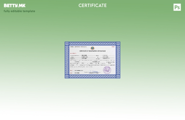 Модерен стил шаблон за шаблон за PSD сертификат за брак од Сомалија