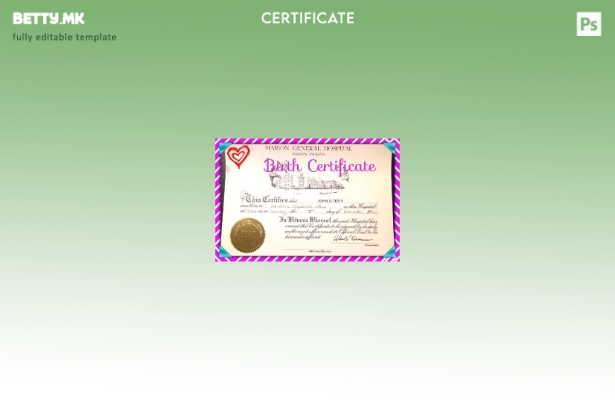 Модерен стил, Шаблон за извод од матичната книга на родените во болницата Марион