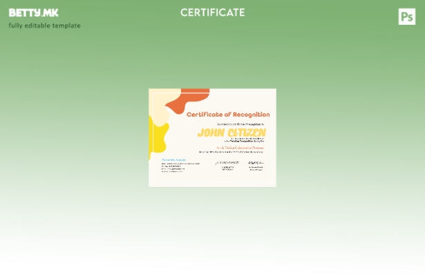 Модерен стил, шаблон за сертификат за сликарство во САД