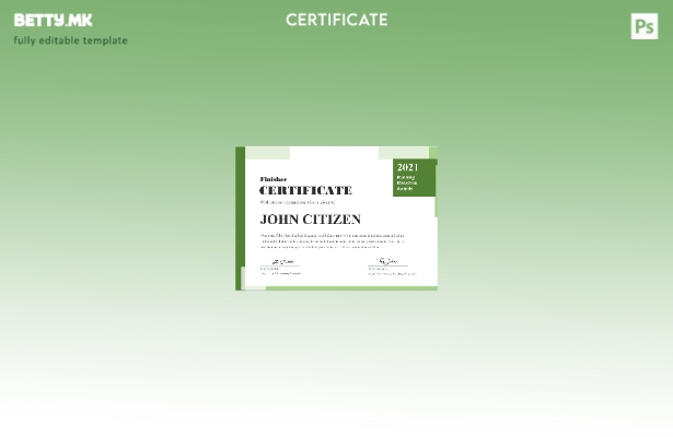 Модерен стил, шаблон за сертификати за трчање на USA Running Award