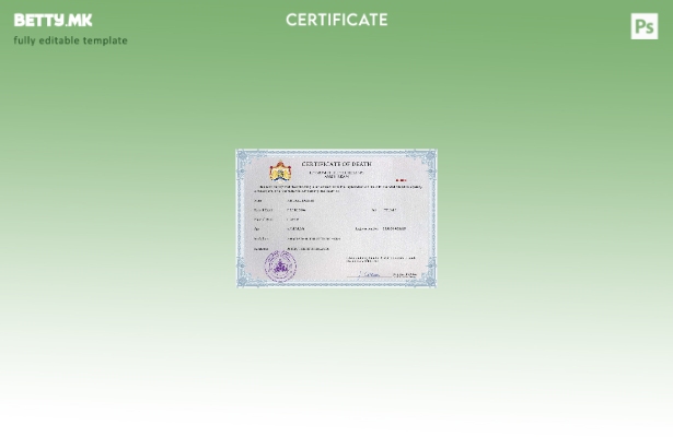 Модерен стил, шаблон за PSD, шаблон за уверение за смрт од Холандија
