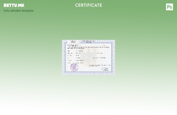 Модерен стил, шаблон PSD од потврда за смрт во Германија, шаблон целосно уредлив