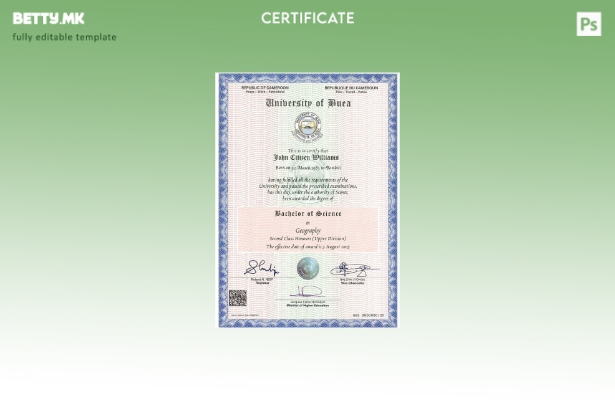 Модерен стилски шаблон за камерун универзитетски сертификат