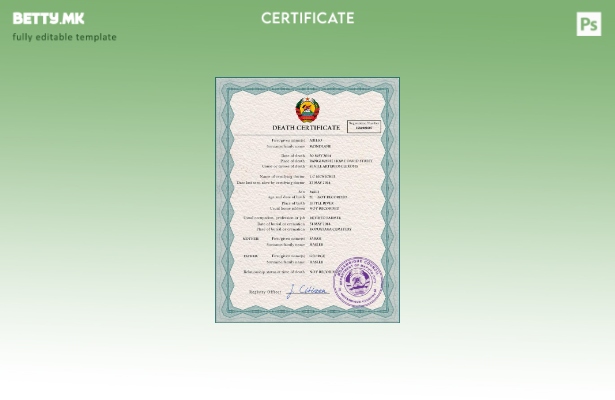 Мозамбик мозамбик витален евиденција за смртен шаблон PSD шаблон