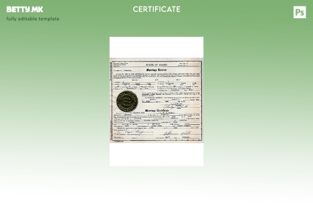 Шаблон за лиценца за брак во модерен стил во САД Ајдахо