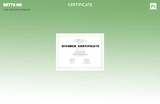 Шаблон за потврда за развод на САД во модерен стил