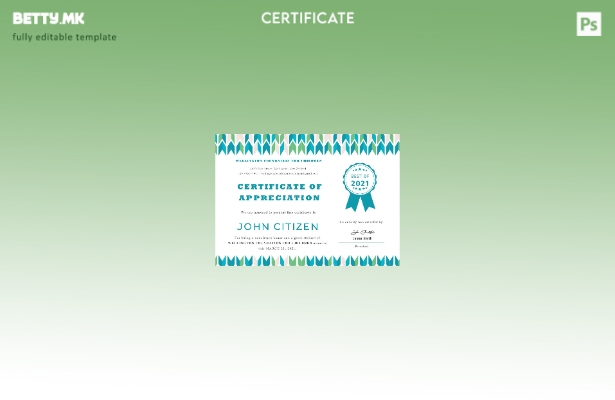 Шаблон за сертификат за благодарност на студенти во модерен стил на САД