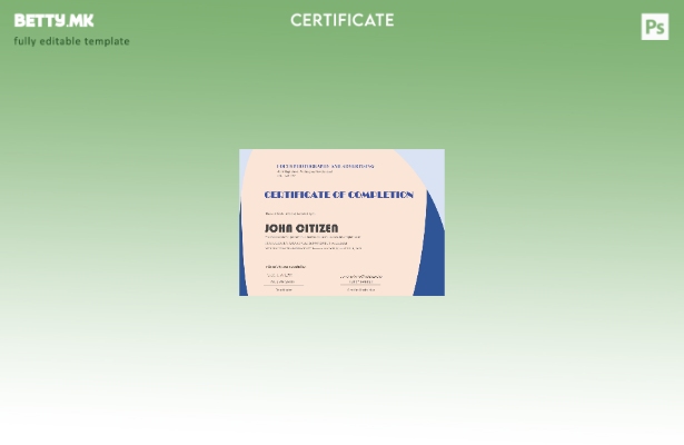 Шаблон за сертификат за комплетирање на САД во модерен стил во шаблон Word и PDF