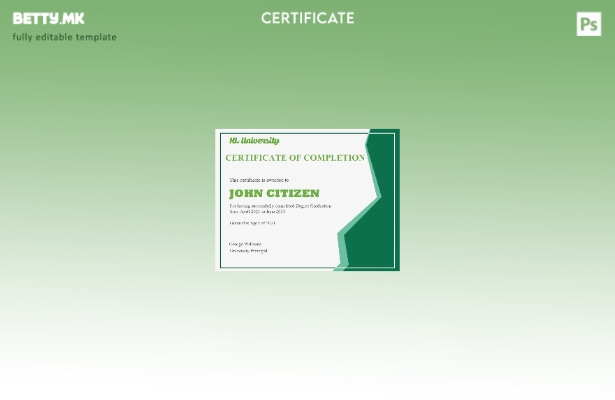 Шаблон за сертификат за церемонија на завршување и дипломирање во модерен стил в