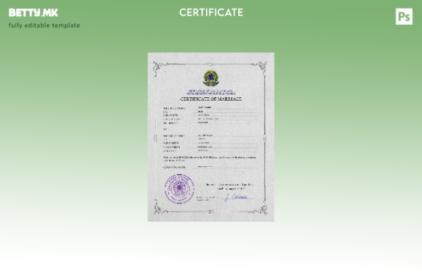 Шаблон за PSD шаблон за бразилски сертификат за брак во модерен стил