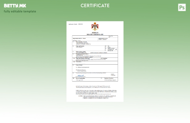 модерен стил Јордан од витално значење за смртен шаблон Word и PDF шаблон