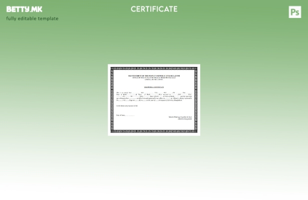 модерен стил Бангладеш Канцеларија на муслиманскиот матичар за брак Шаблон за