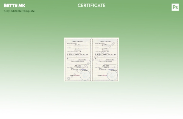 модерен стил Белорусија Vital records канцелариски шаблон сертификат за развод