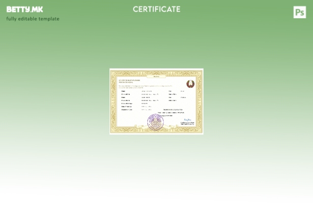 модерен стил Белоруски сертификат за брак Шаблон за Word и PDF