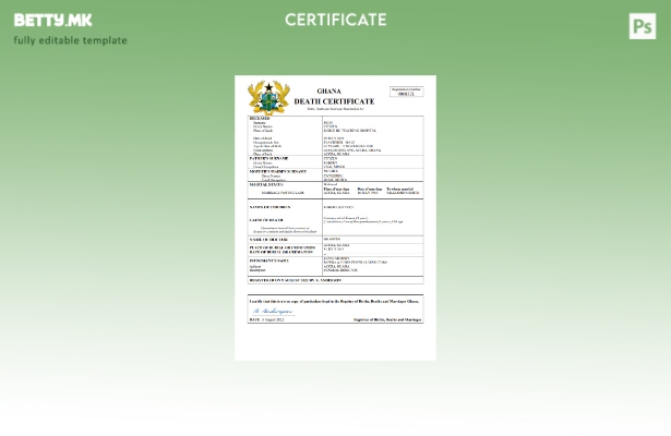 модерен стил Гана од витално значење за умрениот шаблон Word и PDF шаблон