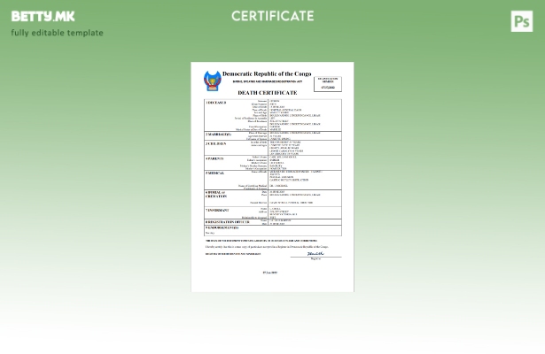 модерен стил Демократска Република Конго од витално значење за умрениот шаблон W