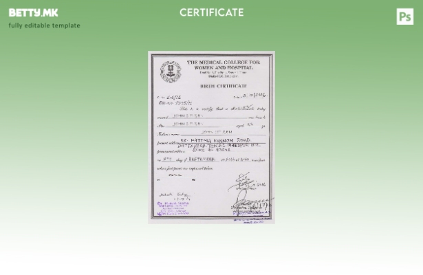 модерен стил Индија Медицински колеџ за жени и шаблон за извод од матична книга