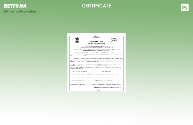 модерен стил Индија Раџастан Регистрација на родени и умрени извод од матичната