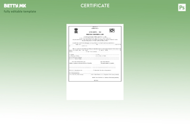 модерен стил Индија Раџастан Шаблон за регистрација на раѓања и умрени изводи од