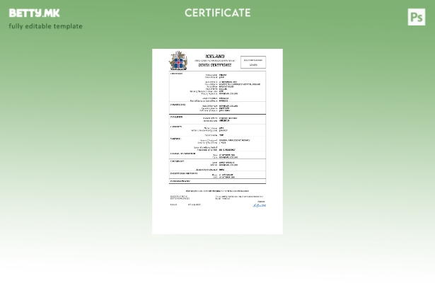 модерен стил Исланд од витално значење за умрениот шаблон Word и PDF шаблон
