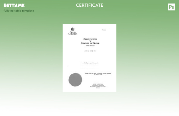 модерен стил Канада Британска Колумбија Регистар на компании сертификат за проме