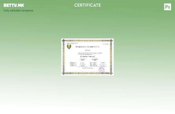 модерен стил Кипарски сертификат за брак Шаблон за Word и PDF шаблон