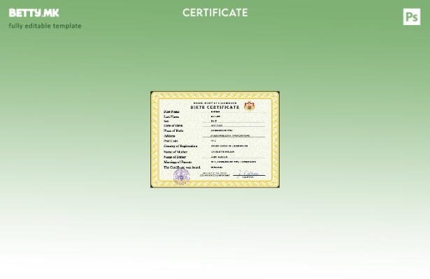 модерен стил Луксембуршки витален запис од извод од матична книга на родените