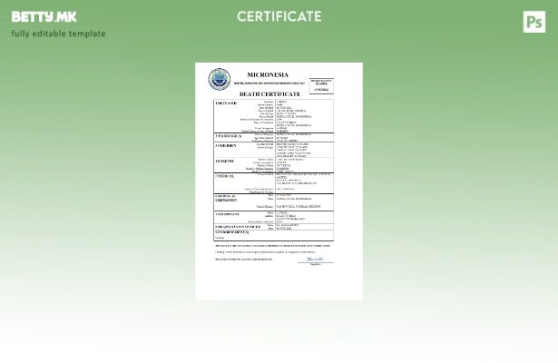 модерен стил Микронезија од витално значење за умрениот шаблон Word и PDF шаблон