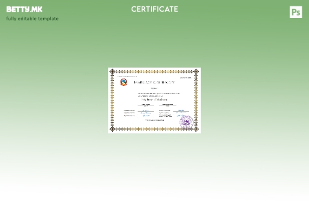 модерен стил Непалски сертификат за брак Шаблон за шаблон Word и PDF