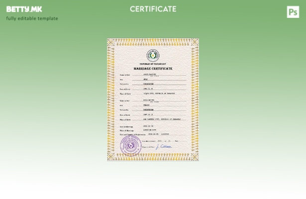 модерен стил Парагвајски шаблон за PSD шаблон за брак